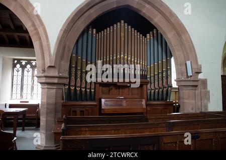 The organ in St. Peter`s Church, Bourton on Dunsmore, Warwickshire, England, UK Stock Photo